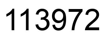 Number 113972 black image