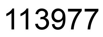 Number 113977 black image