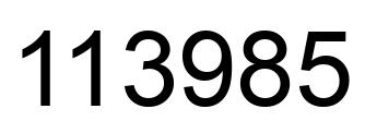 Number 113985 black image