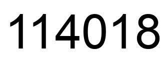 Number 114018 black image
