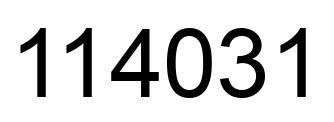 Number 114031 black image
