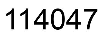 Number 114047 black image