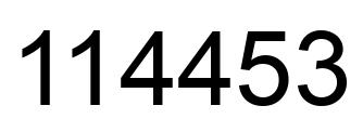 Number 114453 black image