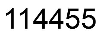 Number 114455 black image