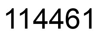 Number 114461 black image