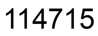 Number 114715 black image