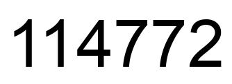Number 114772 black image