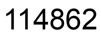 Number 114862 black image