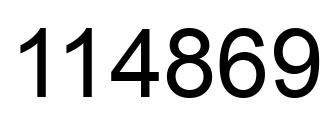 Number 114869 black image
