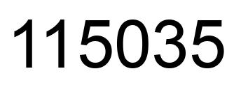 Number 115035 black image