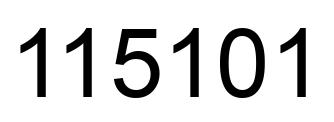 Number 115101 black image