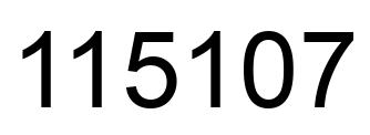 Number 115107 black image