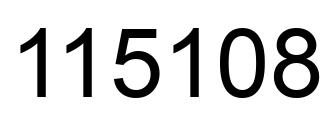 Number 115108 black image