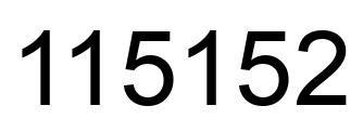 Number 115152 black image