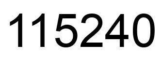Number 115240 black image