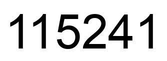 Number 115241 black image