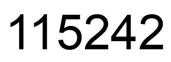 Number 115242 black image