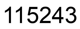 Number 115243 black image