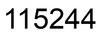 Number 115244 black image