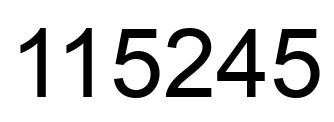 Number 115245 black image
