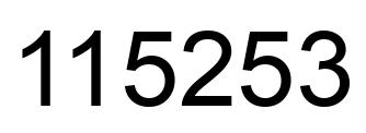 Number 115253 black image
