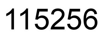 Number 115256 black image