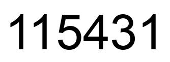 Number 115431 black image