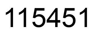 Number 115451 black image