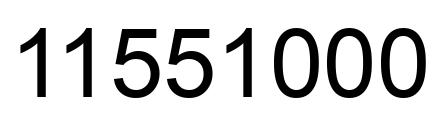 Number 11551000 black image