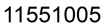 Number 11551005 black image