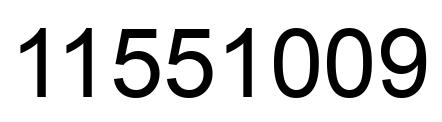 Number 11551009 black image