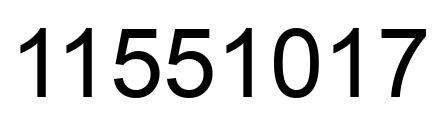 Number 11551017 black image