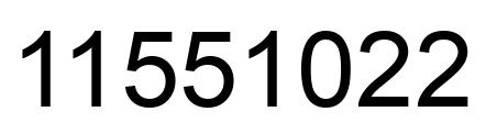 Number 11551022 black image