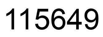Number 115649 black image