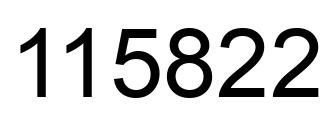 Number 115822 black image