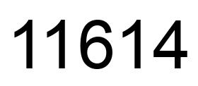 Number 11614 black image