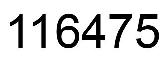 Number 116475 black image
