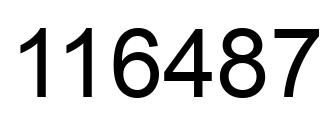 Number 116487 black image