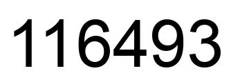 Number 116493 black image