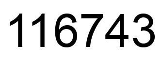 Number 116743 black image
