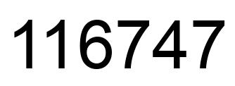 Number 116747 black image