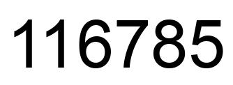 Number 116785 black image