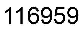 Number 116959 black image