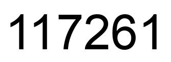 Number 117261 black image