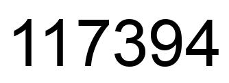 Number 117394 black image
