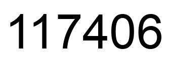 Number 117406 black image