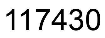 Number 117430 black image