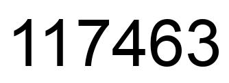 Number 117463 black image