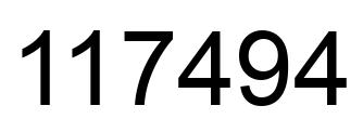 Number 117494 black image