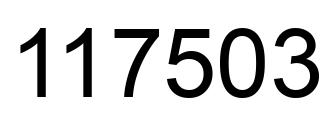 Number 117503 black image